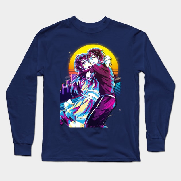 Noragami - Hiyori and Yato Long Sleeve T-Shirt by 80sRetro